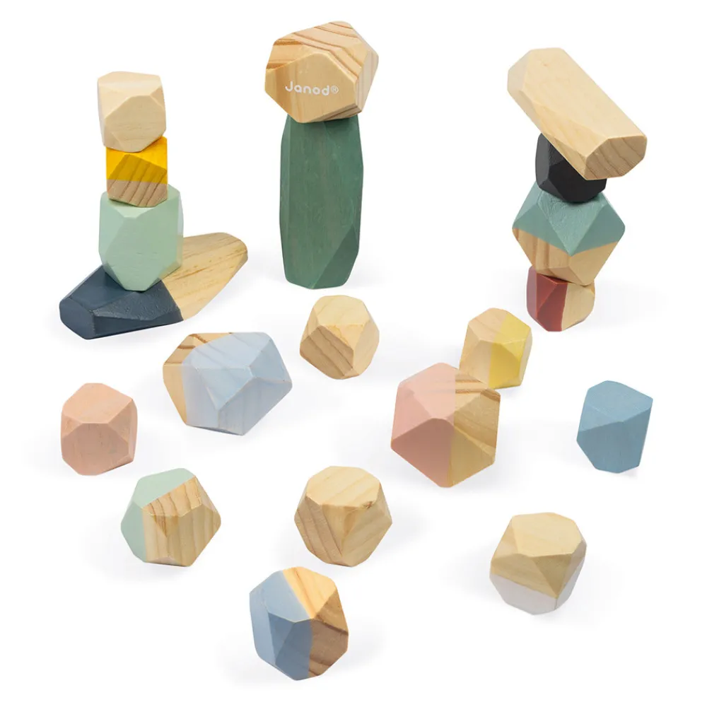 Janod Jeux Éducatifs Maternelle|Formes & Couleurs*Pierres à Empiler Sweet Cocoon (bois)