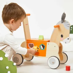 Janod Tracteurs & Animaux De La Ferme|Formes & Couleurs*Porteur Âne en bois