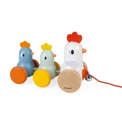 Janod Jouets À Promener & À Pousser*Poule et Poussins à promener