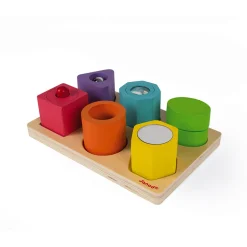 Janod Puzzles En Bois Premier Âge|Formes & Couleurs*Puzzle 6 cubes sensoriels I wood (bois)