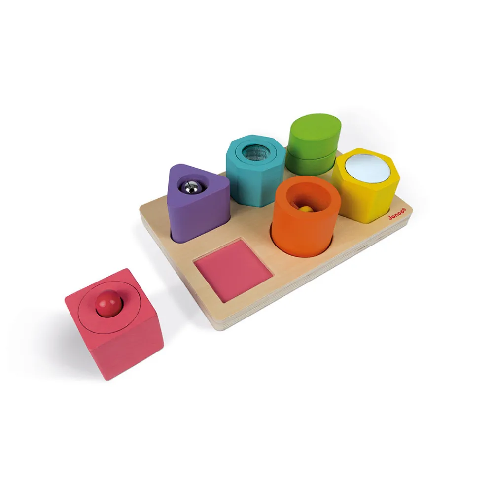 Janod Puzzles En Bois Premier Âge|Formes & Couleurs*Puzzle 6 cubes sensoriels I wood (bois)