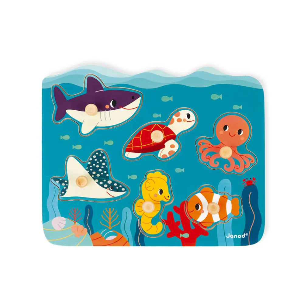 Janod Puzzles En Bois Premier Âge|Puzzles En Bois Premier Âge*Puzzle à Tenons en Bois Animaux marins - Partenariat WWF®
