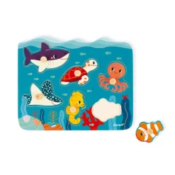 Janod Puzzles En Bois Premier Âge|Puzzles En Bois Premier Âge*Puzzle à Tenons en Bois Animaux marins - Partenariat WWF®