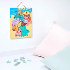 Janod Jeux Éducatifs Primaire|Jeux Éducatifs Science & Géographie*Puzzle Carte d'Allemagne Magnétique (bois)