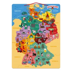 Janod Jeux Éducatifs Primaire|Jeux Éducatifs Science & Géographie*Puzzle Carte d'Allemagne Magnétique (bois)