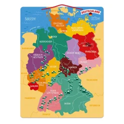 Janod Jeux Éducatifs Primaire|Jeux Éducatifs Science & Géographie*Puzzle Carte d'Allemagne Magnétique (bois)