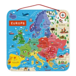 Janod Jeux Éducatifs Primaire|Jeux Éducatifs Science & Géographie*Puzzle Carte d'Europe Magnétique Espagnol (bois)