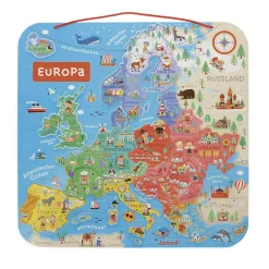 Janod Jeux Éducatifs Primaire|Jeux Éducatifs Science & Géographie*Puzzle Carte d'Europe Magnétique Allemand (bois)