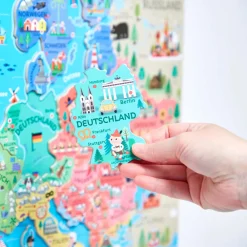 Janod Jeux Éducatifs Primaire|Jeux Éducatifs Science & Géographie*Puzzle Carte d'Europe Magnétique Allemand (bois)