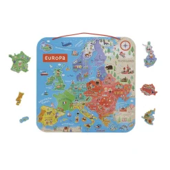 Janod Jeux Éducatifs Primaire|Jeux Éducatifs Science & Géographie*Puzzle Carte d'Europe Magnétique Allemand (bois)