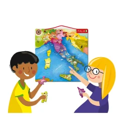 Janod Jeux Éducatifs Primaire|Jeux Éducatifs Science & Géographie*Puzzle Carte d'Italie Magnétique 20 pièces
