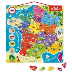Janod Jeux Éducatifs Primaire|Jeux Éducatifs Magnétiques*Puzzle Carte France Magnétique 93 pièces