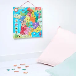 Janod Jeux Éducatifs Primaire|Jeux Éducatifs Magnétiques*Puzzle Carte France Magnétique 93 pièces
