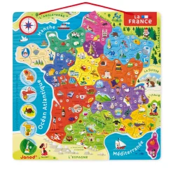 Janod Jeux Éducatifs Primaire|Jeux Éducatifs Magnétiques*Puzzle Carte France Magnétique 93 pièces