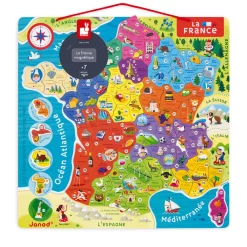 Janod Jeux Éducatifs Primaire|Jeux Éducatifs Magnétiques*Puzzle Carte France Magnétique 93 pièces