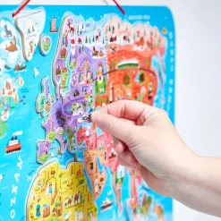 Janod Jeux Éducatifs Primaire|Jeux Éducatifs Science & Géographie*Puzzle Carte Monde Magnétique Allemand 92 pièces