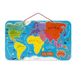 Janod Jeux Éducatifs Primaire|Jeux Éducatifs Science & Géographie*Puzzle Carte Monde Magnétique Allemand 92 pièces