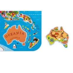 Janod Jeux Éducatifs Primaire|Jeux Éducatifs Science & Géographie*Puzzle Carte Monde Magnétique 92 pièces Espagnol