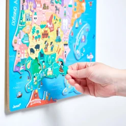 Janod Jeux Éducatifs Primaire|Jeux Éducatifs Science & Géographie*Puzzle Carte Péninsule Ibérique Magnétique 60 pièces