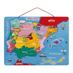 Janod Jeux Éducatifs Primaire|Jeux Éducatifs Science & Géographie*Puzzle Carte Péninsule Ibérique Magnétique 60 pièces
