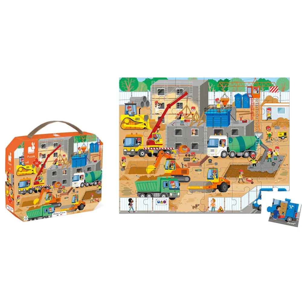 Janod Puzzles Fabriqués En France|Puzzles 20 À 49 Pièces*Puzzle Chantier 36 pièces