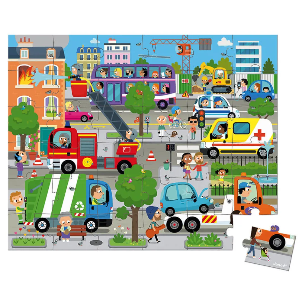 Janod Puzzles Fabriqués En France|Puzzles 20 À 49 Pièces*Puzzle City 36 pièces