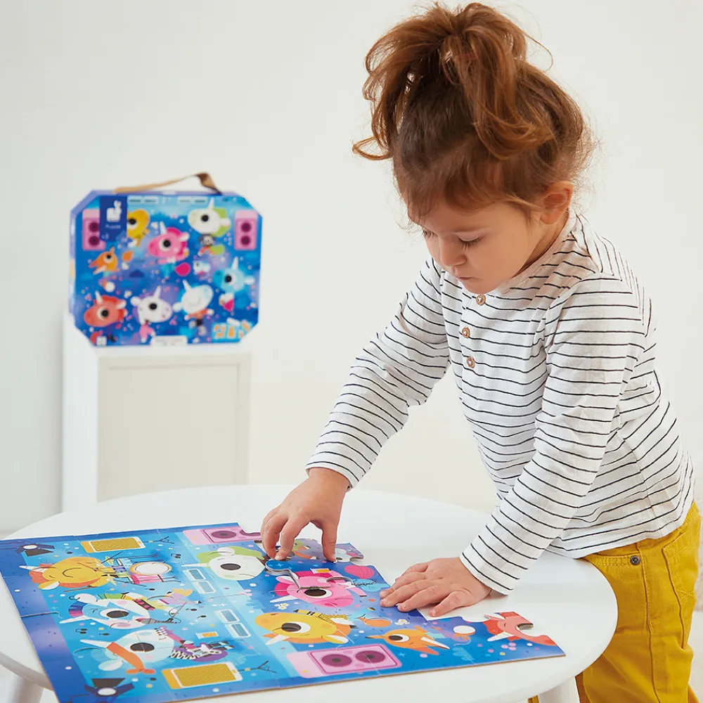 Janod Puzzles Fabriqués En France|Puzzles 20 À 49 Pièces*Puzzle Concert Rock Licornes 24 pièces