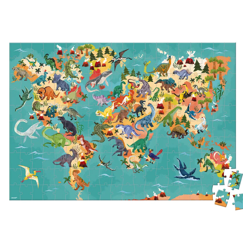 Janod Jeux Éducatifs Primaire|Jeux Éducatifs Science & Géographie*Puzzle Educatif Géant Dinosaures 200 pièces
