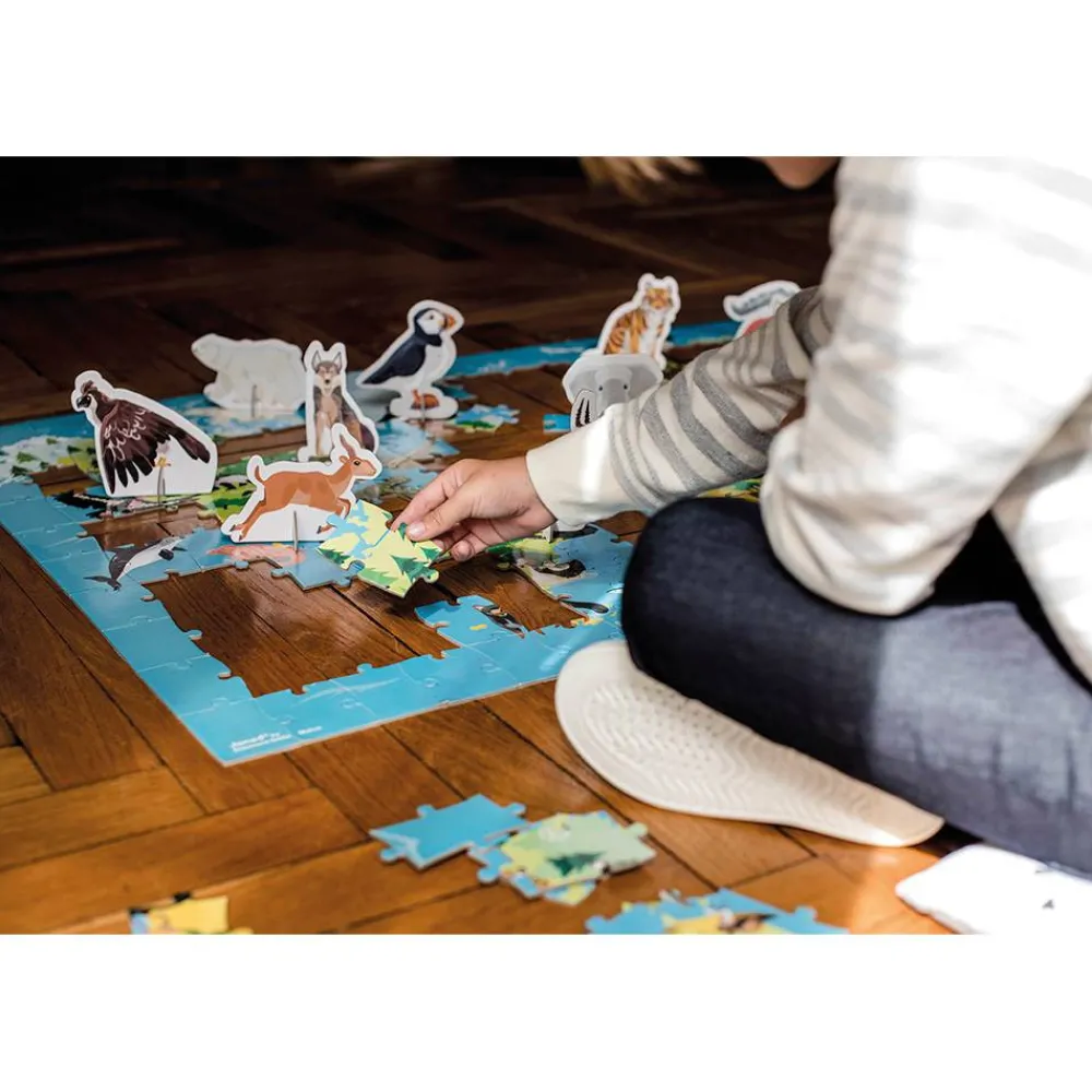 Janod Jeux Éducatifs Primaire|Jeux Éducatifs Science & Géographie*Puzzle Educatif Géant Les Animaux Menacés 200 pièces