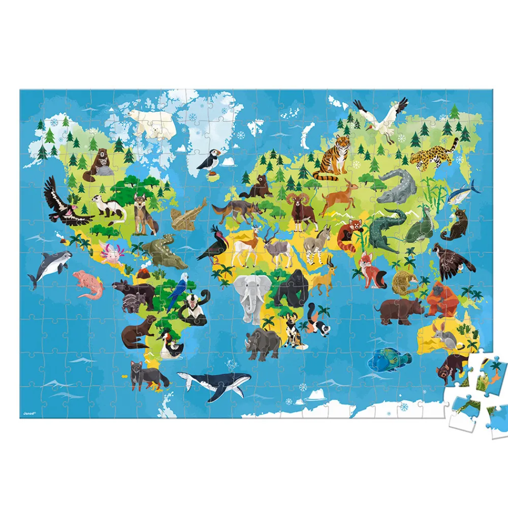 Janod Jeux Éducatifs Primaire|Jeux Éducatifs Science & Géographie*Puzzle Educatif Géant Les Animaux Menacés 200 pièces
