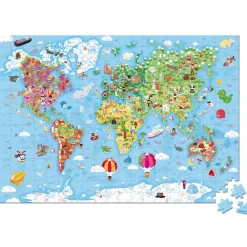 Janod Puzzles Fabriqués En France|Puzzles 150 À 499 Pièces*Puzzle Géant du Monde 300 pièces