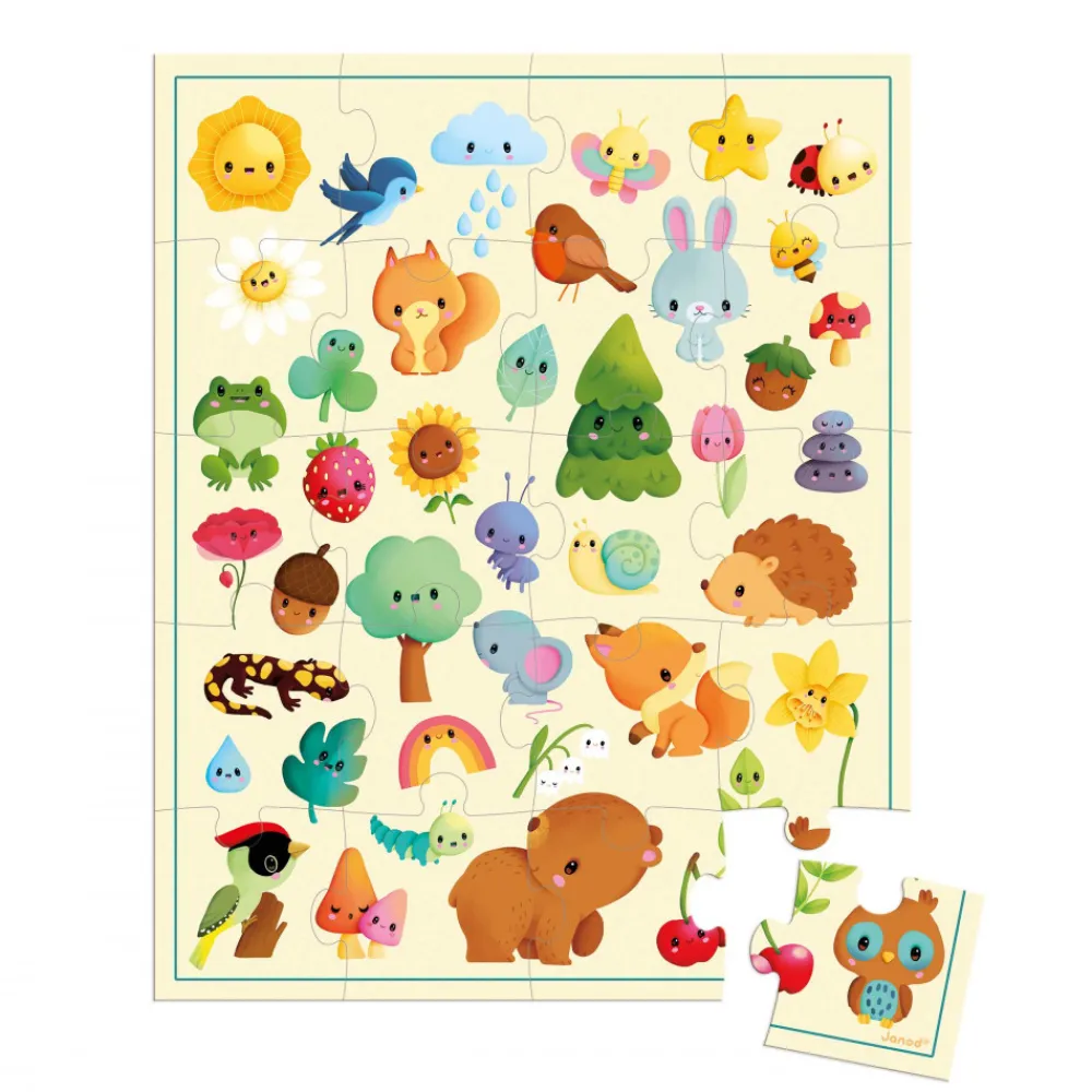 Janod Puzzles Fabriqués En France|Puzzles 20 À 49 Pièces*Puzzle Imagier de la Nature 20 pièces