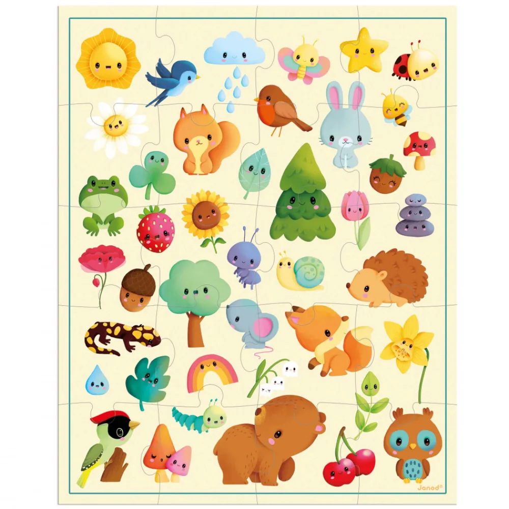 Janod Puzzles Fabriqués En France|Puzzles 20 À 49 Pièces*Puzzle Imagier de la Nature 20 pièces