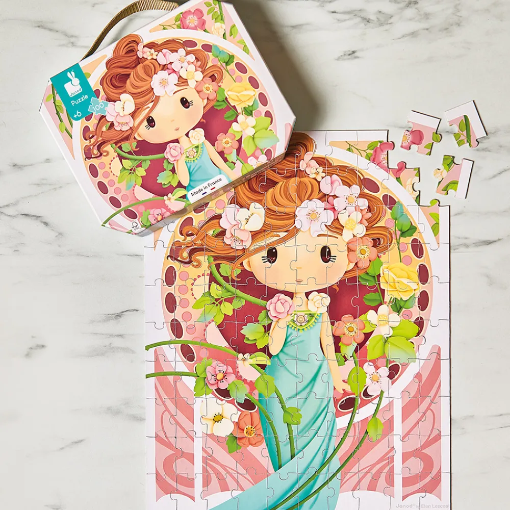 Janod Puzzles Fabriqués En France|Puzzles 50 À 149 Pièces*Puzzle Inspiré de Mucha 100 pièces