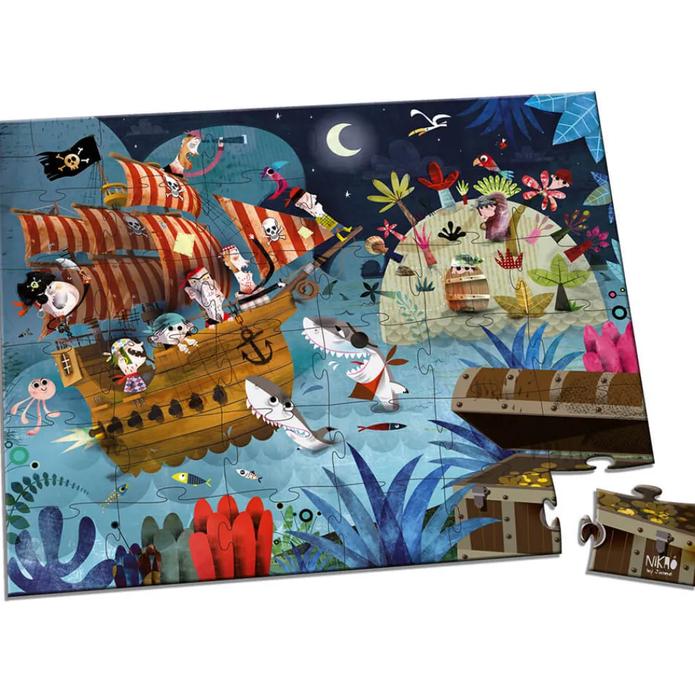 Janod Puzzles Fabriqués En France|Puzzles 20 À 49 Pièces*Puzzle La Chasse au Trésor 36 pièces