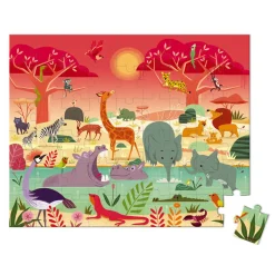 Janod Puzzles Fabriqués En France|Puzzles 50 À 149 Pièces*Puzzle La Réserve Animalière 54 pièces
