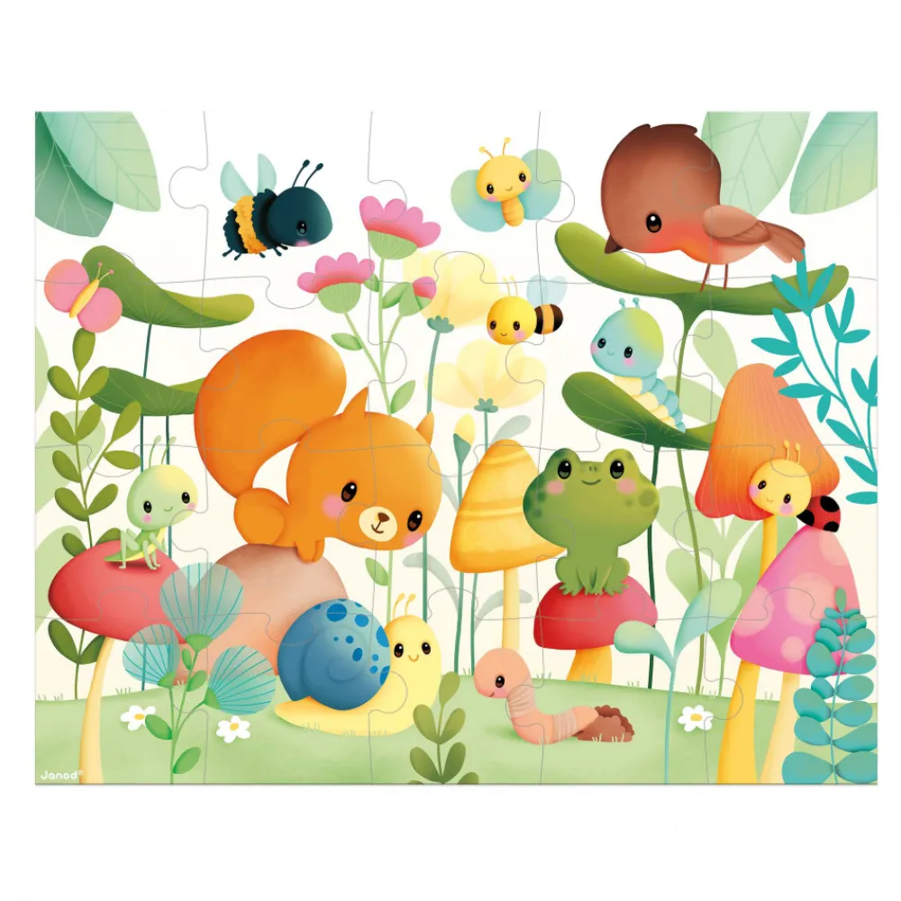 Janod Puzzles Fabriqués En France|Puzzles 20 À 49 Pièces*Puzzle Les Compagnons du Jardin 20 pièces