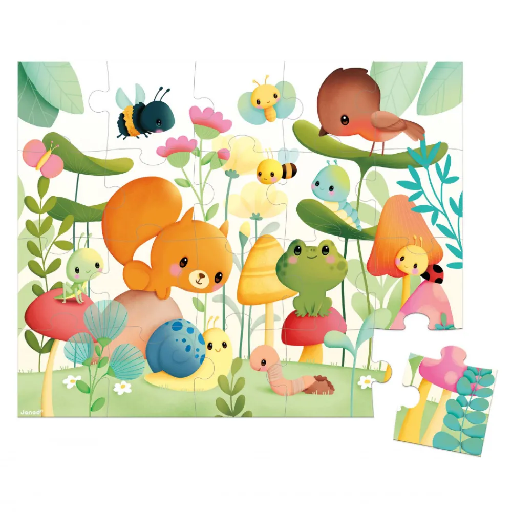 Janod Puzzles Fabriqués En France|Puzzles 20 À 49 Pièces*Puzzle Les Compagnons du Jardin 20 pièces