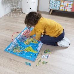 Janod Jeux Éducatifs Primaire|Jeux Éducatifs Science & Géographie*Puzzle Monde Magnétique 92 pièces