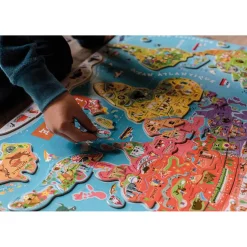Janod Jeux Éducatifs Primaire|Jeux Éducatifs Science & Géographie*Puzzle Monde Magnétique 92 pièces