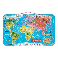 Janod Jeux Éducatifs Primaire|Jeux Éducatifs Science & Géographie*Puzzle Monde Magnétique 92 pièces