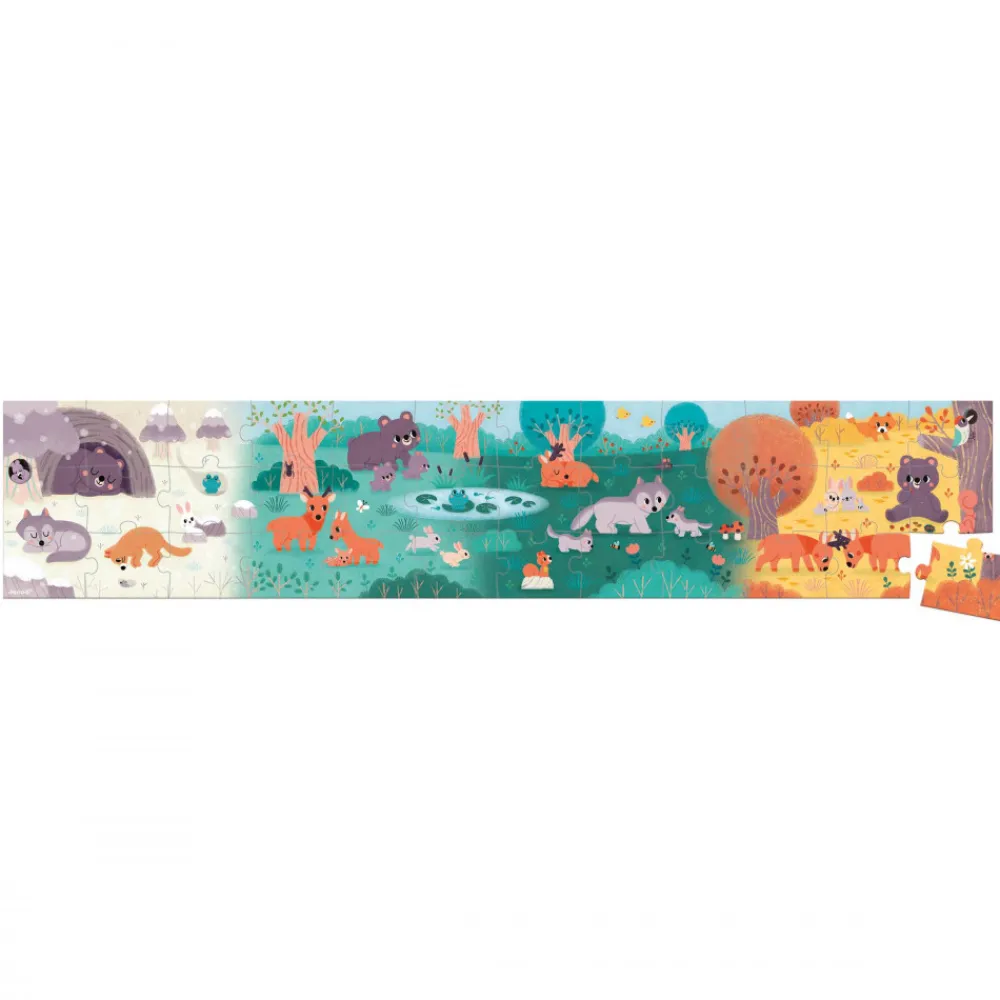 Janod Puzzles 20 À 49 Pièces*Puzzle Panoramique 4 Saisons 36 pièces - Partenariat WWF®