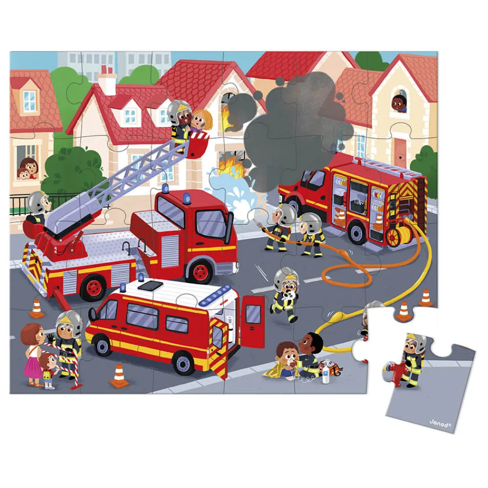 Janod Puzzles Fabriqués En France|Puzzles 20 À 49 Pièces*Puzzle Pompiers 24 pièces