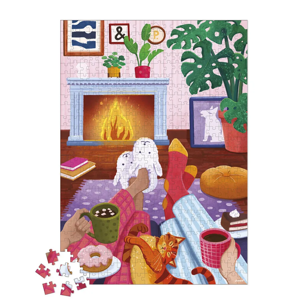 Janod Puzzles 500 À 2000 Pièces*Puzzle Soirée au coin du Feu 500 pièces