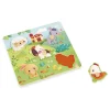 Janod Tracteurs & Animaux De La Ferme|Puzzles En Bois Premier Âge*Puzzle tactile Ferme 5 pièces
