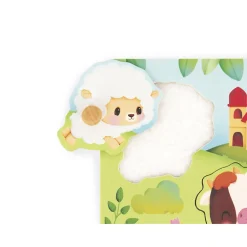 Janod Tracteurs & Animaux De La Ferme|Puzzles En Bois Premier Âge*Puzzle tactile Ferme 5 pièces
