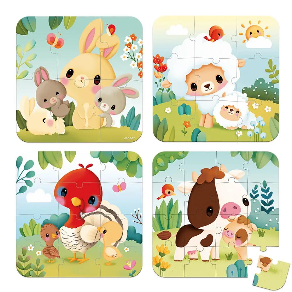 Janod Tracteurs & Animaux De La Ferme|Puzzles Fabriqués En France*Puzzles Évolutifs Animaux Ferme