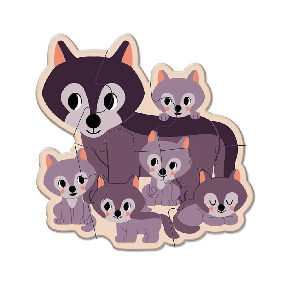 Janod Puzzles Éducatifs|Puzzles 20 À 49 Pièces*Puzzles évolutifs Animaux 2-3-4-5-6 pièces - Partenariat WWF®