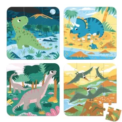 Janod Puzzles Fabriqués En France|Puzzles 20 À 49 Pièces*Puzzles Évolutifs Dinosaures - 4 puzzles