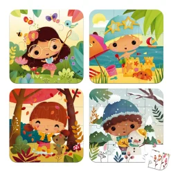 Janod Puzzles 20 À 49 Pièces*Puzzles évolutifs Les 4 Saisons - 4 puzzles